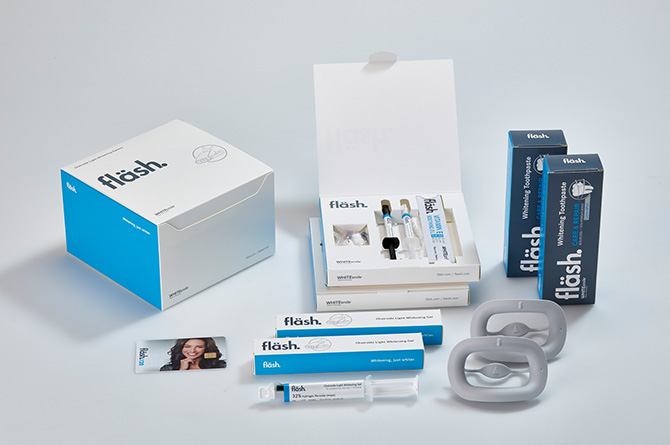 Inhalt eines Whitening Kits von Flash